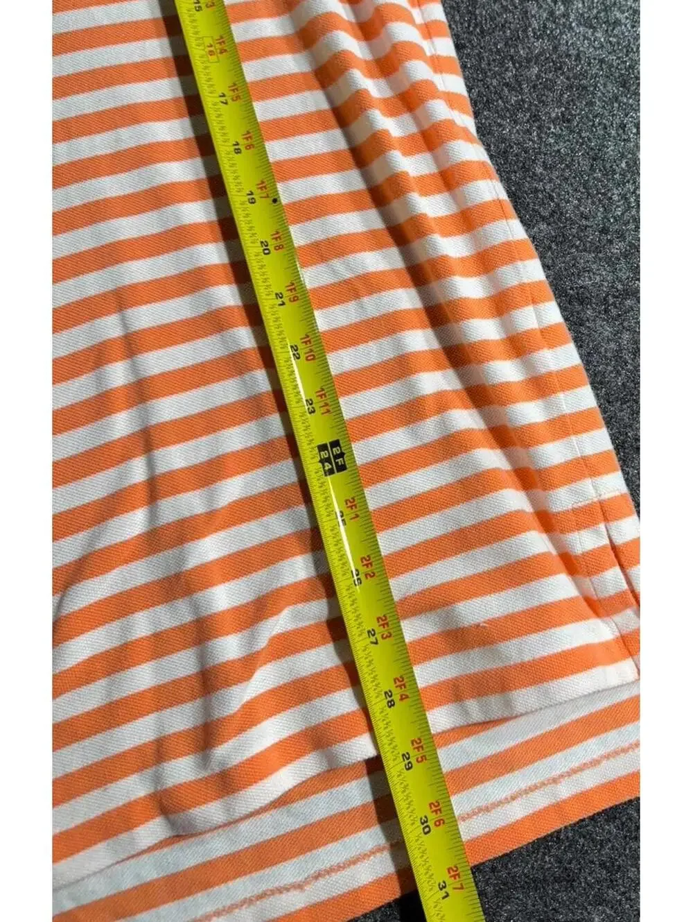 Polo Ralph Lauren Orange Striped Golf Collared Shirt Size XL